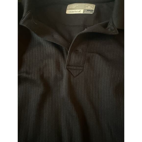 Cutter & Buck Black Ribbed Short Sleeve Polo Shirt Size Medium - Picture 3 of 6